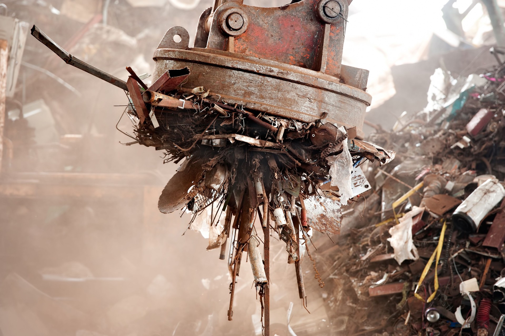 Big magnet in junk yard